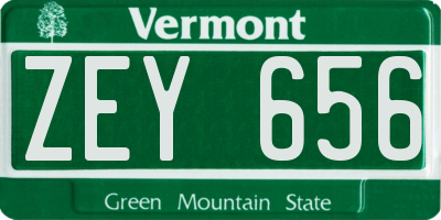 VT license plate ZEY656