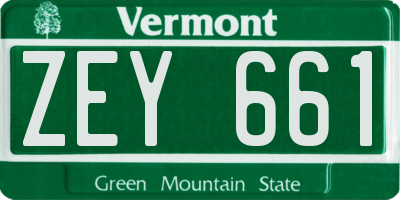 VT license plate ZEY661