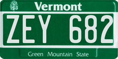 VT license plate ZEY682