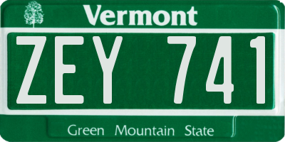 VT license plate ZEY741