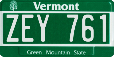 VT license plate ZEY761