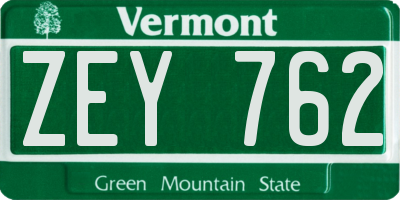 VT license plate ZEY762
