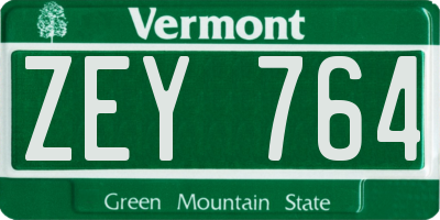 VT license plate ZEY764