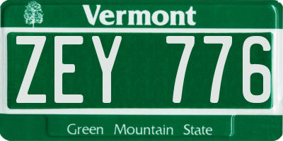 VT license plate ZEY776