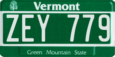VT license plate ZEY779