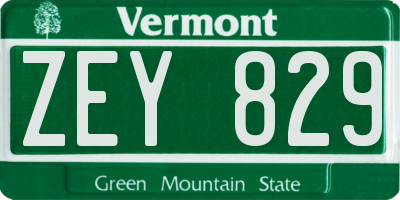 VT license plate ZEY829