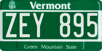 VT license plate ZEY895