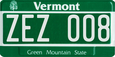 VT license plate ZEZ008