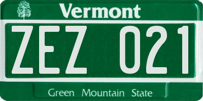 VT license plate ZEZ021