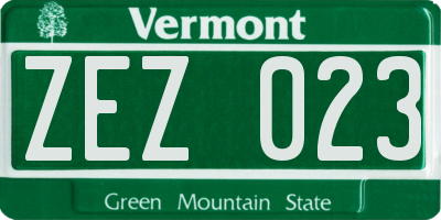 VT license plate ZEZ023