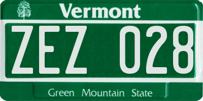 VT license plate ZEZ028