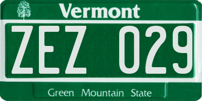 VT license plate ZEZ029