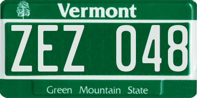 VT license plate ZEZ048