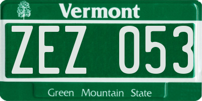 VT license plate ZEZ053