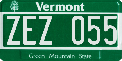 VT license plate ZEZ055