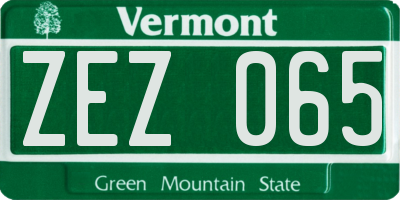 VT license plate ZEZ065
