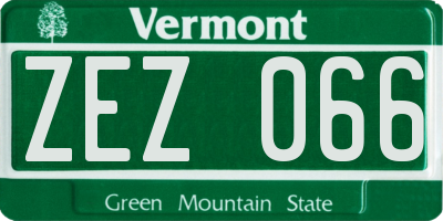 VT license plate ZEZ066