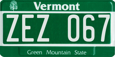 VT license plate ZEZ067