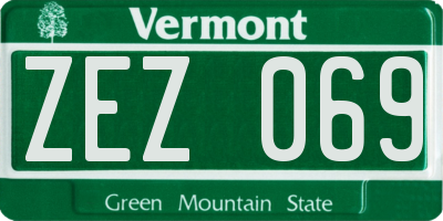 VT license plate ZEZ069