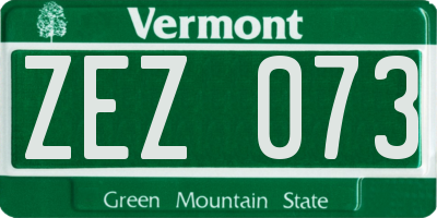 VT license plate ZEZ073