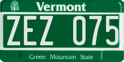 VT license plate ZEZ075