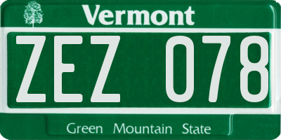 VT license plate ZEZ078
