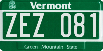 VT license plate ZEZ081