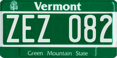 VT license plate ZEZ082