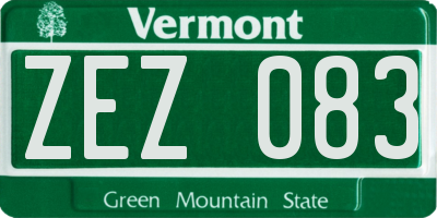 VT license plate ZEZ083