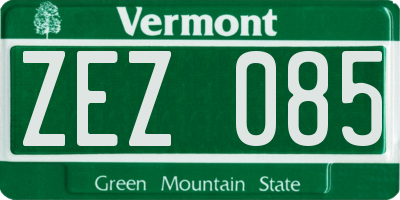 VT license plate ZEZ085