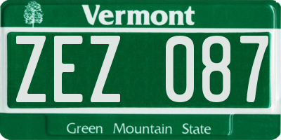 VT license plate ZEZ087