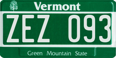 VT license plate ZEZ093