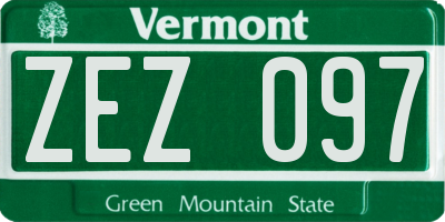 VT license plate ZEZ097