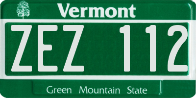 VT license plate ZEZ112