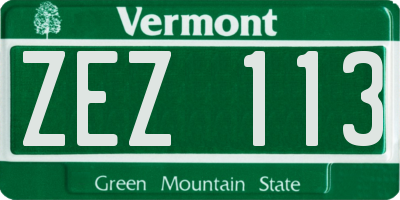 VT license plate ZEZ113
