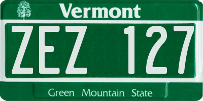 VT license plate ZEZ127