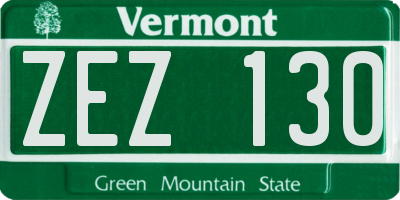 VT license plate ZEZ130