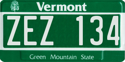 VT license plate ZEZ134