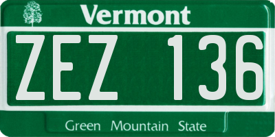 VT license plate ZEZ136