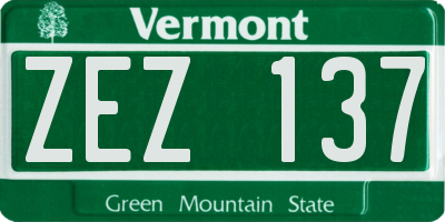 VT license plate ZEZ137