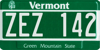 VT license plate ZEZ142