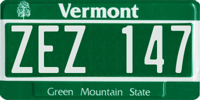 VT license plate ZEZ147