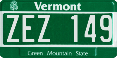 VT license plate ZEZ149