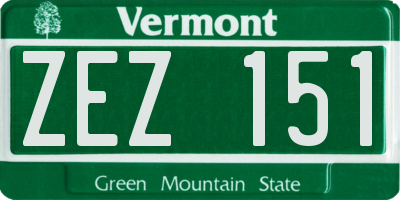 VT license plate ZEZ151