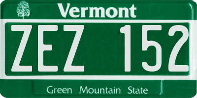 VT license plate ZEZ152