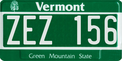 VT license plate ZEZ156