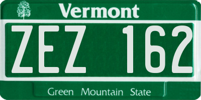 VT license plate ZEZ162