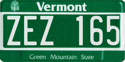 VT license plate ZEZ165