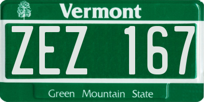 VT license plate ZEZ167