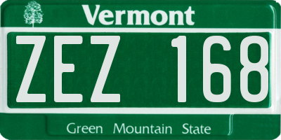 VT license plate ZEZ168